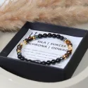 Bransoletka Męska Premium –Tygrysie Oko, Czarny Turmalin, Agat Czarny, Hematyt, Cytryn